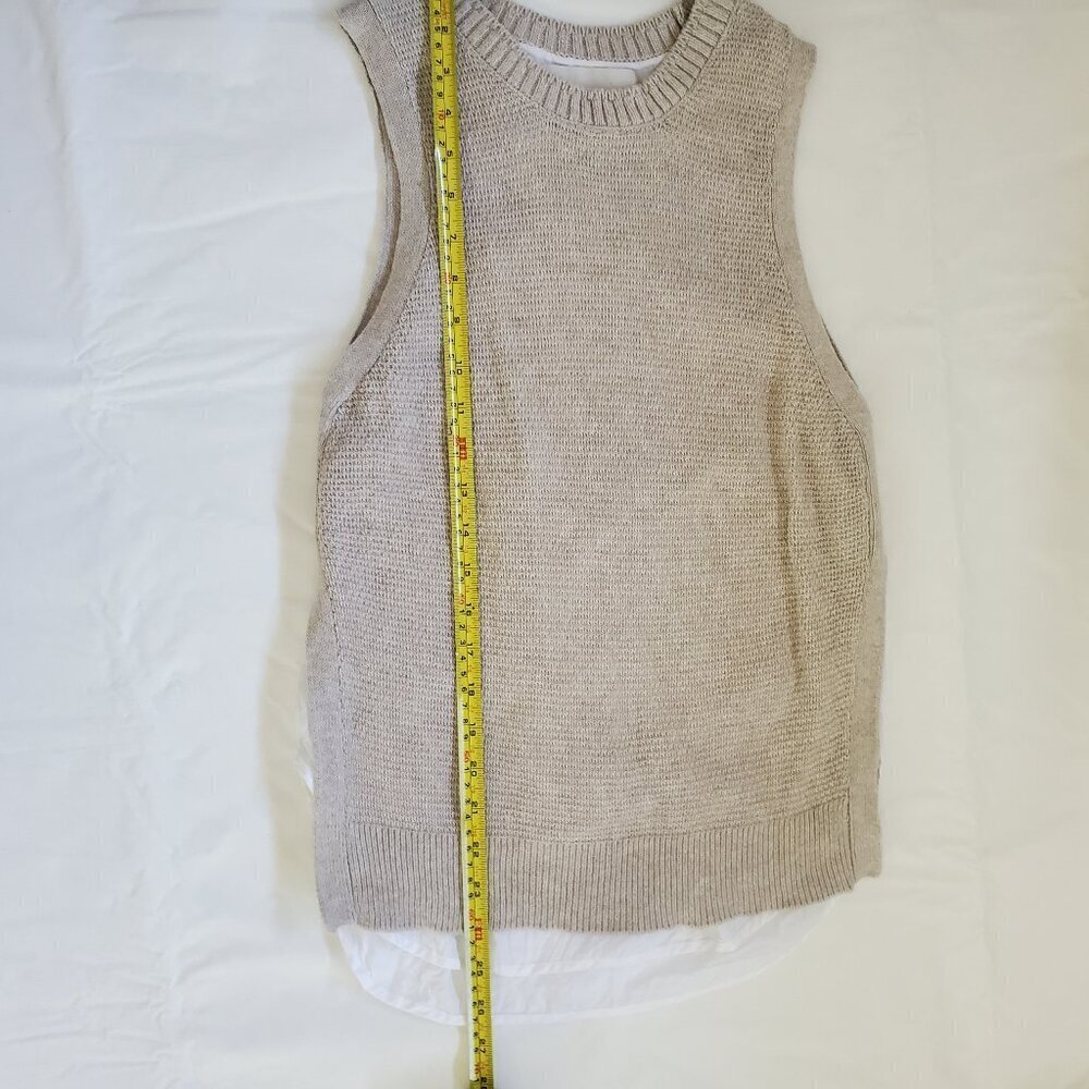 Brochu Walker Vail Layered Sweater Tank Linen Blend in Cream, size S (C-9) - Picture 11 of 12